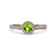 4 - Arael Peridot and Diamond Halo Engagement Ring 