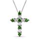 1 - Abella Green Garnet and Diamond Cross Pendant 