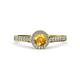 4 - Arael Citrine and Diamond Halo Engagement Ring 