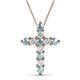 1 - Abella Aquamarine and Diamond Cross Pendant 
