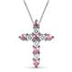 1 - Abella Pink Tourmaline and Diamond Cross Pendant 