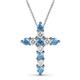 1 - Abella Blue Topaz and Diamond Cross Pendant 