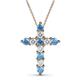 1 - Abella Blue Topaz and Diamond Cross Pendant 