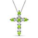 1 - Abella Peridot and Diamond Cross Pendant 