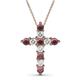1 - Abella Rhodolite Garnet and Diamond Cross Pendant 