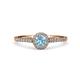 4 - Cyra Aquamarine and Diamond Halo Engagement Ring 