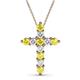 1 - Abella Yellow Sapphire and Diamond Cross Pendant 