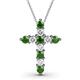 1 - Abella Green Garnet and Diamond Cross Pendant 