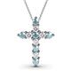 1 - Abella Aquamarine and Diamond Cross Pendant 