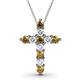 1 - Abella Citrine and Diamond Cross Pendant 