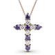 1 - Abella Iolite and Diamond Cross Pendant 