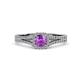3 - Roial Amethyst and Diamond Halo Engagement Ring 