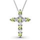 1 - Abella Peridot and Diamond Cross Pendant 