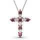 1 - Abella Rhodolite Garnet and Diamond Cross Pendant 