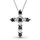 1 - Abella Black and White Diamond Cross Pendant 