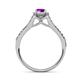 5 - Roial Amethyst and Diamond Halo Engagement Ring 