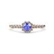 4 - Fiore Tanzanite and Diamond Halo Engagement Ring 