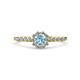 4 - Fiore Aquamarine and Diamond Halo Engagement Ring 