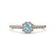 4 - Fiore Aquamarine and Diamond Halo Engagement Ring 