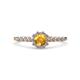 4 - Fiore Citrine and Diamond Halo Engagement Ring 