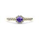 4 - Fiore Iolite and Diamond Halo Engagement Ring 