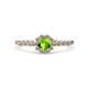 4 - Fiore Peridot and Diamond Halo Engagement Ring 