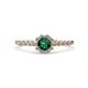 4 - Fiore Emerald and Diamond Halo Engagement Ring 