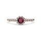 4 - Fiore Ruby and Diamond Halo Engagement Ring 