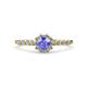 4 - Fiore Tanzanite and Diamond Halo Engagement Ring 