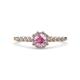 4 - Fiore Pink Tourmaline and Diamond Halo Engagement Ring 