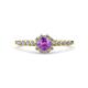 4 - Fiore Amethyst and Diamond Halo Engagement Ring 