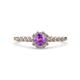 4 - Fiore Amethyst and Diamond Halo Engagement Ring 