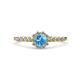 4 - Fiore Blue Topaz and Diamond Halo Engagement Ring 