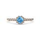 4 - Fiore Blue Topaz and Diamond Halo Engagement Ring 