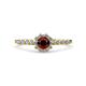4 - Fiore Red Garnet and Diamond Halo Engagement Ring 