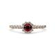 4 - Fiore Red Garnet and Diamond Halo Engagement Ring 