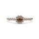 4 - Fiore Smoky Quartz and Diamond Halo Engagement Ring 