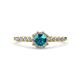 4 - Fiore London Blue Topaz and Diamond Halo Engagement Ring 