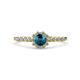 4 - Fiore Blue and White Diamond Halo Engagement Ring 