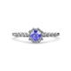 4 - Fiore Tanzanite and Diamond Halo Engagement Ring 