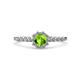 4 - Fiore Peridot and Diamond Halo Engagement Ring 