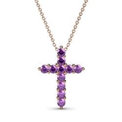 Abella Amethyst Cross Pendant Amethyst Womens Cross Pendant Necklace ctw K Rose GoldIncluded Inches K Rose Gold Chain