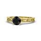 1 - Florie Classic 6.00 mm Round Black Diamond Solitaire Engagement Ring 