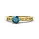 1 - Florie Classic 6.50 mm Round London Blue Topaz Solitaire Engagement Ring 