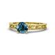 1 - Florie Classic 6.50 mm Round Blue Diamond Solitaire Engagement Ring 