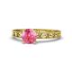 1 - Niah Classic 6.50 mm Round Pink Tourmaline Solitaire Engagement Ring 