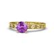 1 - Niah Classic 6.50 mm Round Amethyst Solitaire Engagement Ring 