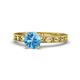 1 - Niah Classic 6.50 mm Round Blue Topaz Solitaire Engagement Ring 