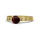 1 - Niah Classic 6.50 mm Round Red Garnet Solitaire Engagement Ring 
