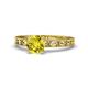 1 - Niah Classic 6.00 mm Round Yellow Diamond Solitaire Engagement Ring 